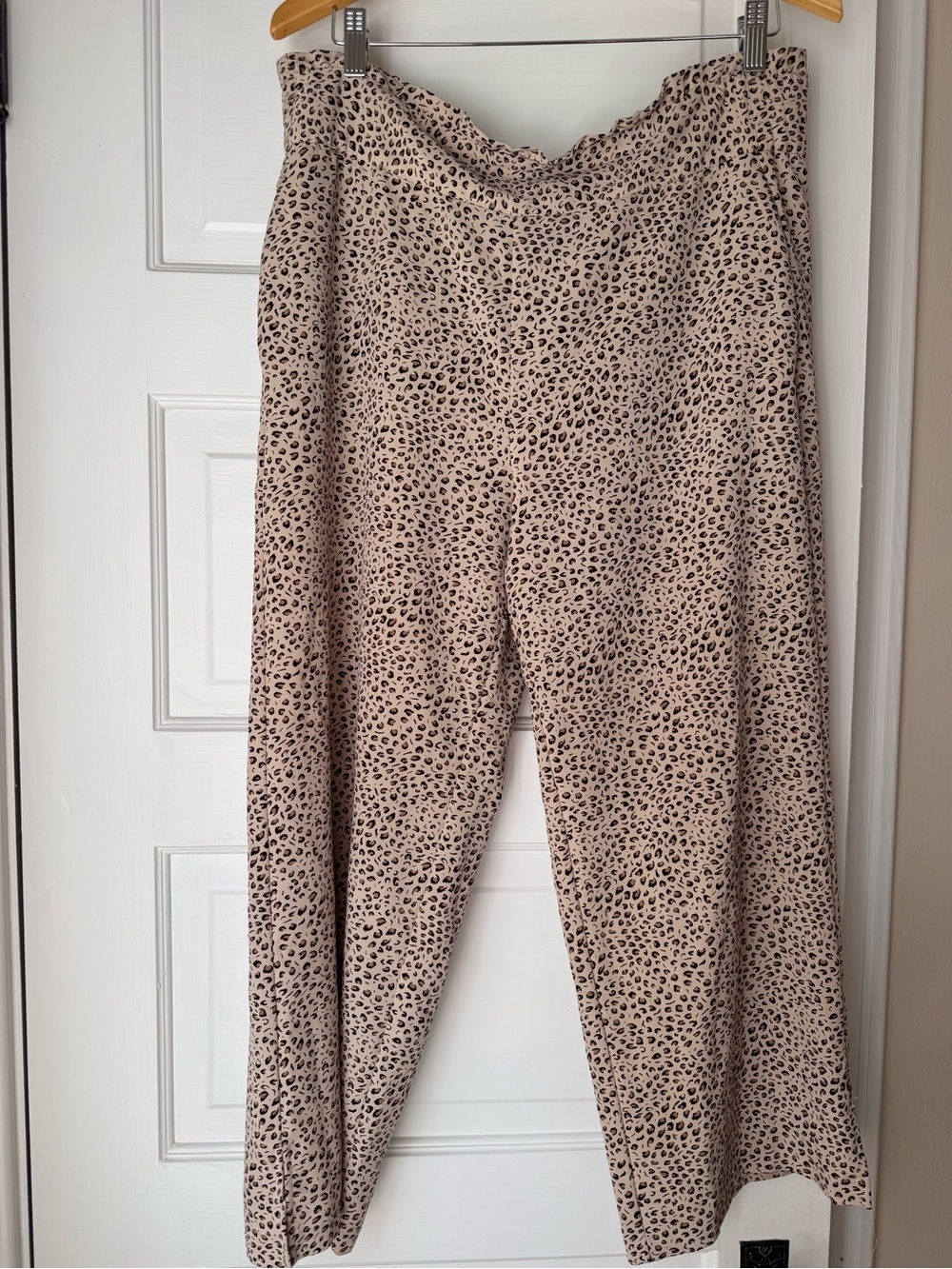 Sanctuary Beige and Black Leopard-Print Wide Leg Pants Size 12